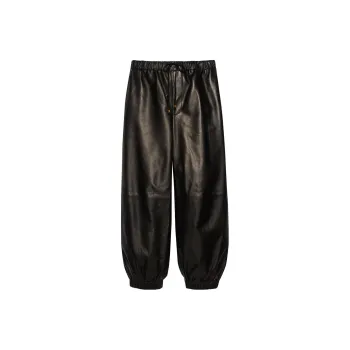 GUCCI Solid Color Shiny Mid-Rise Elastic Cuff Men's Black