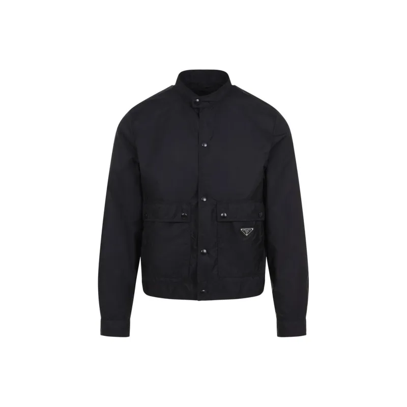 PRADA Logo Plaque Long Sleeved Jacket-0