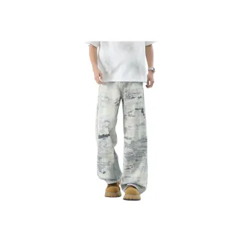 HOKLV Jeans Unisex Light Blue
