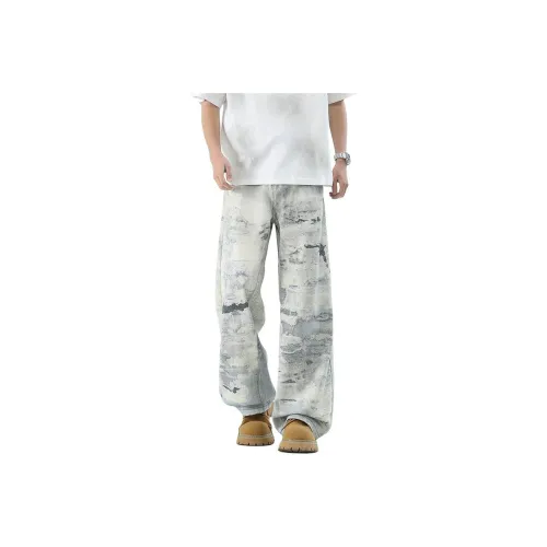 HOKLV Jeans Unisex Light Blue