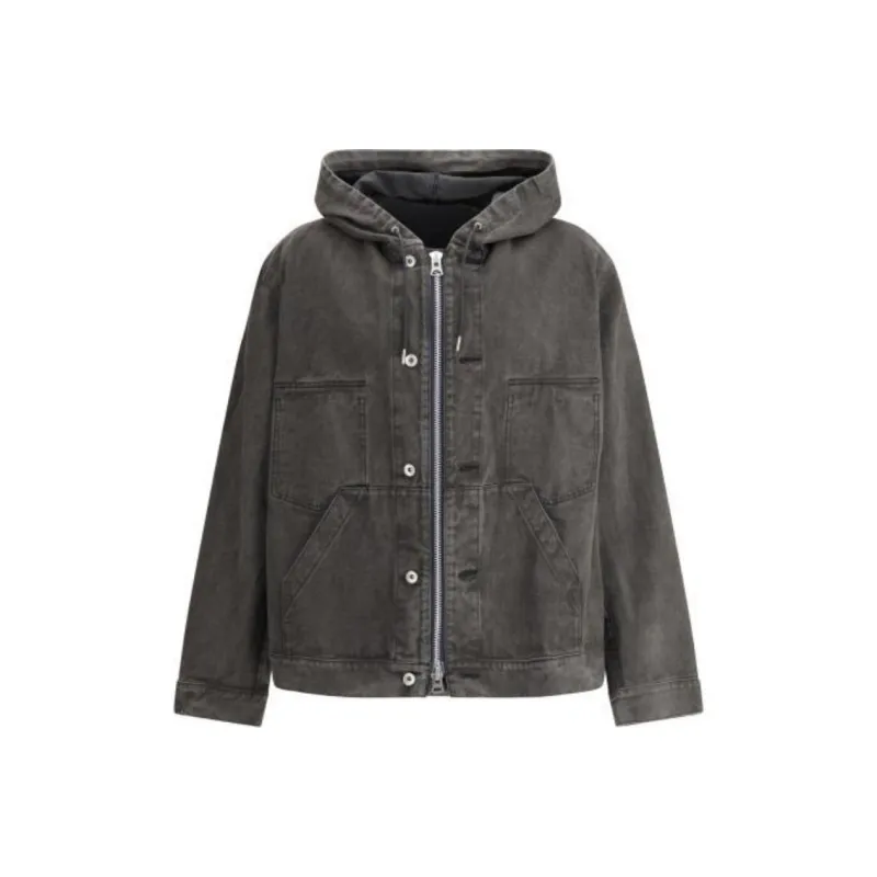 Sacai Zipped Denim Hoodie-0