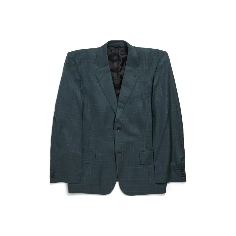 Balenciaga Boxy Single-Breasted Checked Blazer-0