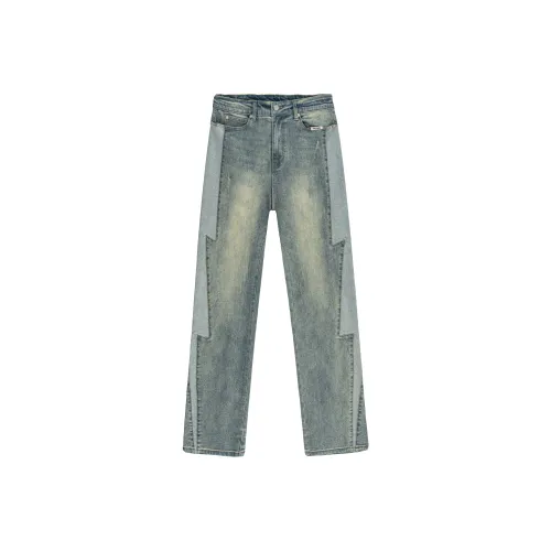 XINYINSU Jeans Unisex Yellow Mud