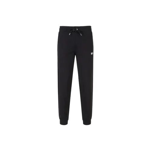 HUGO BOSS Lace Up Elastic Cuff SweatFeather Men's Black