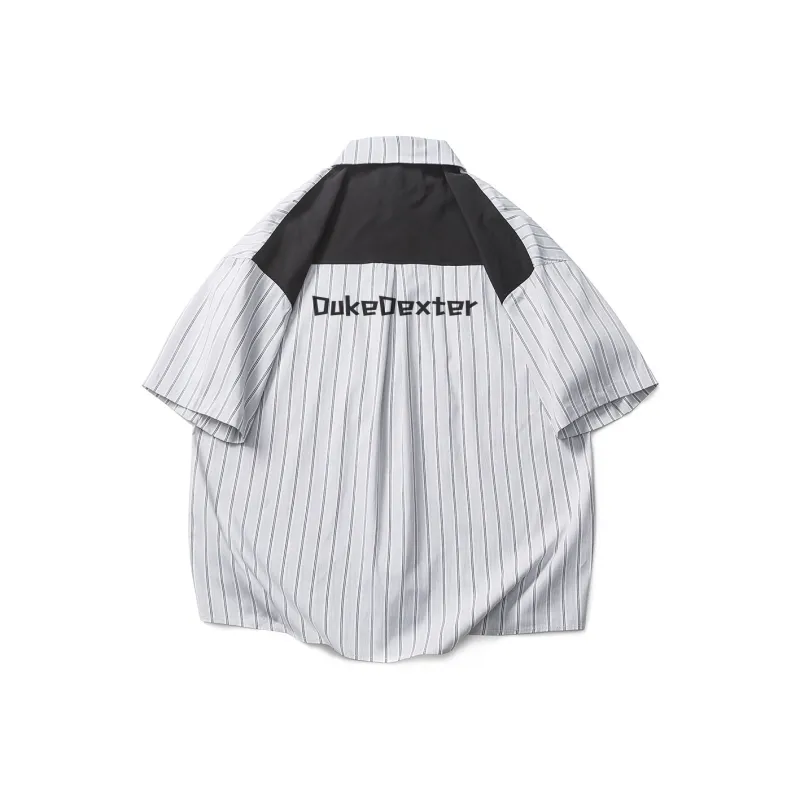 DUKE+DEXTER Shirts Unisex White Base Black Stripes-1
