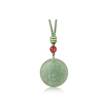 ZENGCAI Pendants Pale Greenish White Jade Unisex