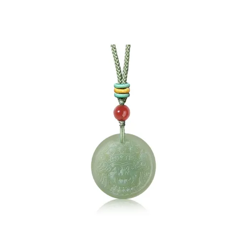 ZENGCAI Pendants Pale Greenish White Jade Unisex