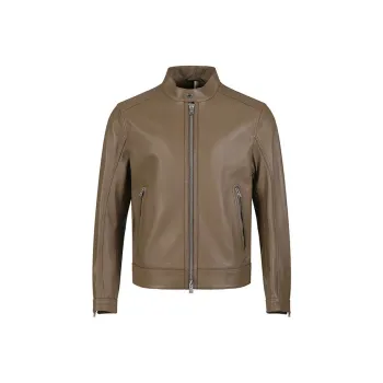 HUGO BOSS SS24 Leather Jacket Men's Brown