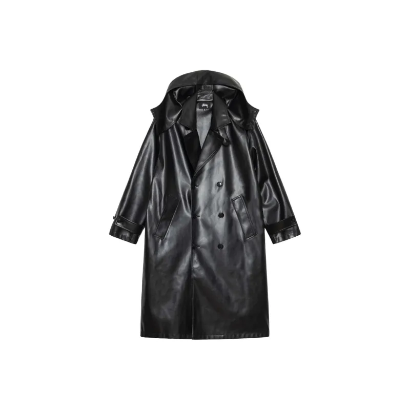Stussy Double Breasted Trench Coat-0