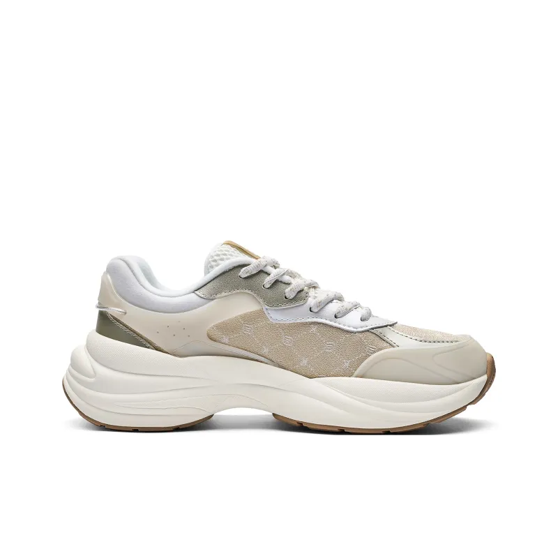 Kappa Abrasion Resistant Height Increasing Low Top Running Shoes Women's Gray Khaki-1