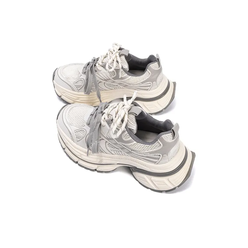 EXULL Q Balance Lightweight Height Increasing Low Top Chunky Sneakers Women's-2