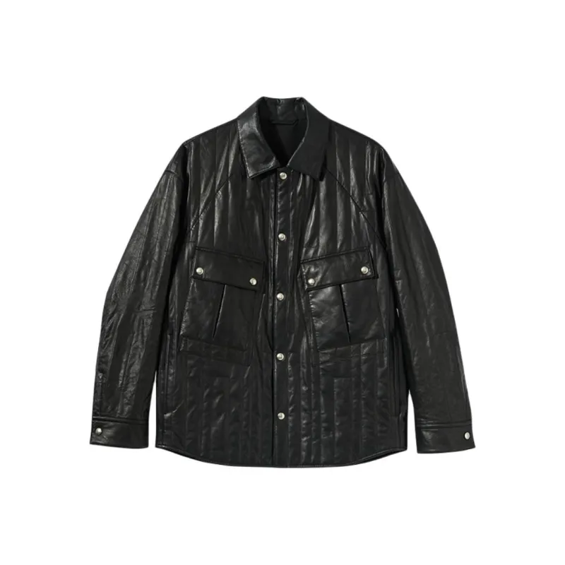 Unica Homme Leather Jacket Men's Knight Black-0