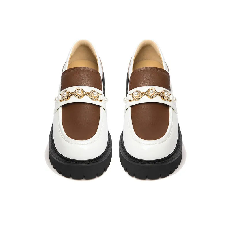 Lily Wei Pine Fluff Cloud Loafers Women's White & Brown-4