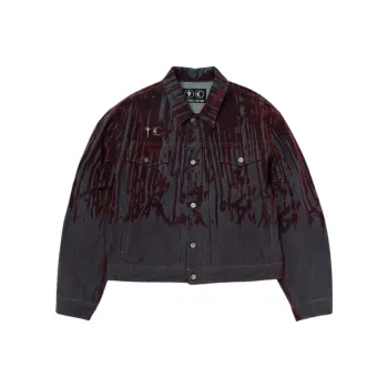 THUG CLUB Lazered Denim Jacket