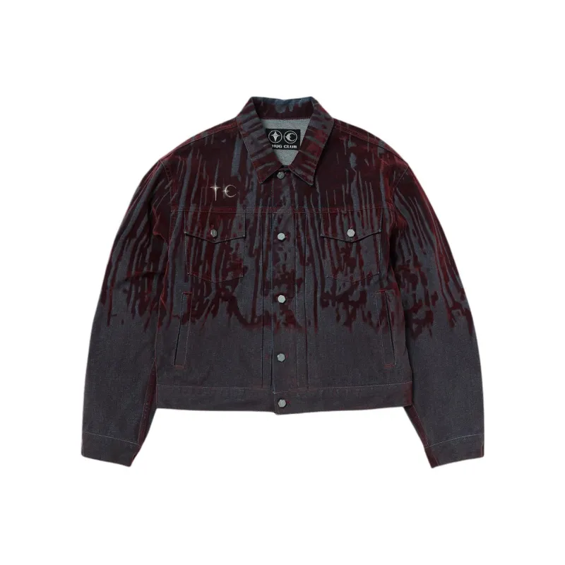 THUG CLUB Lazered Denim Jacket-0