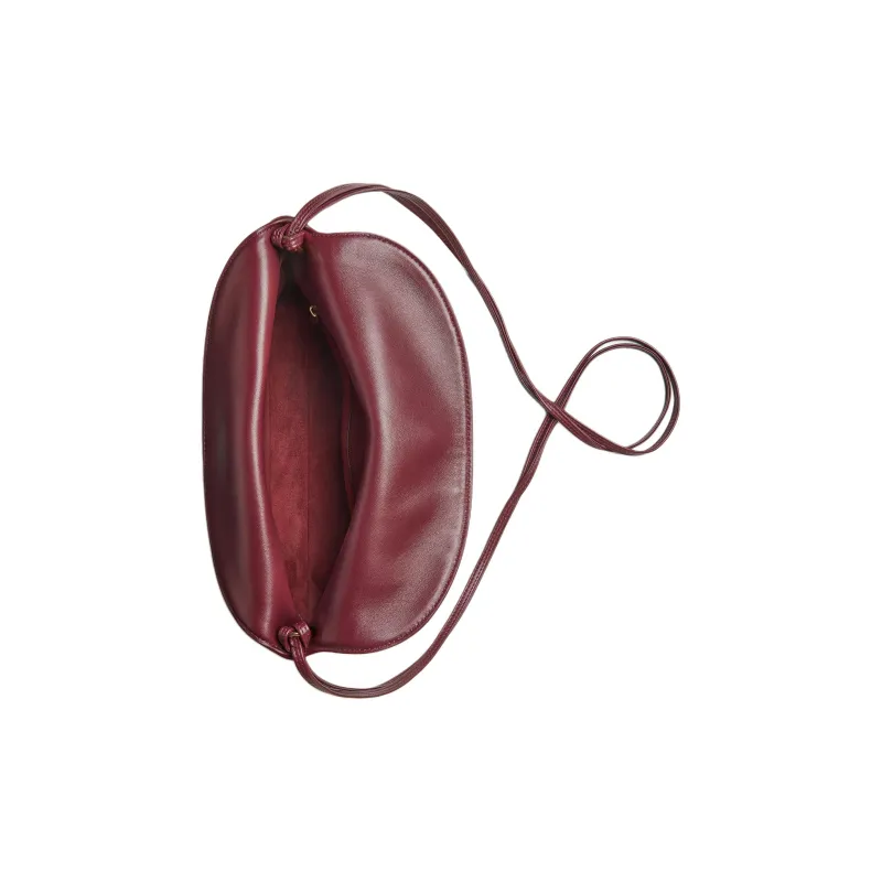 Bottega Veneta Sheepskin Shoulder Bag Women's Sea Salt Color & Burgundy-4