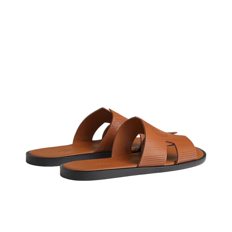 HERMES Izmir Slide Slippers Women's Brown-3