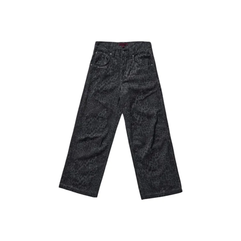 Jaded London SS24 Leopard Fade Colossus Jeans Fantasy Store Collection Jeans Men's Charcoal/Charcoal Gray-0