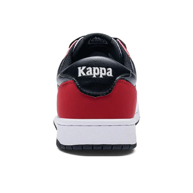 Kappa Anti Slip Wear Resistant Low Top Skateboard Shoes Unisex Red White-4