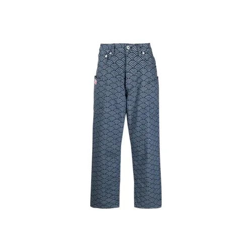 KENZO All Over Patterned Wide Leg Jeans