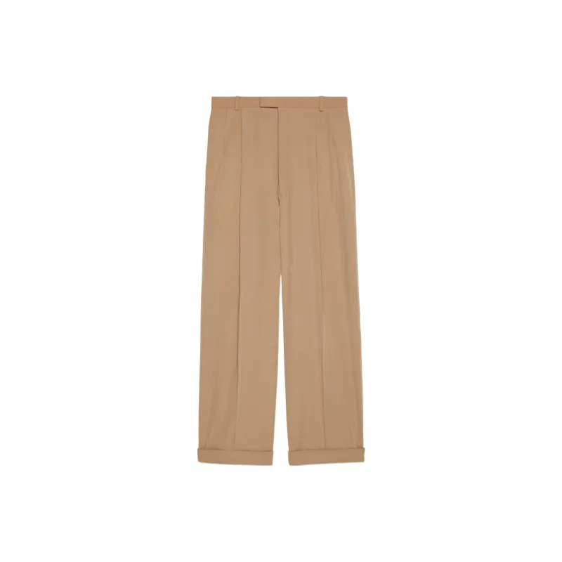 GUCCI Pleat detailing Tailored Wool Trousers-0