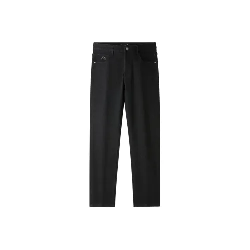 HLA Jeans Men Black Denim Solid Color 3F