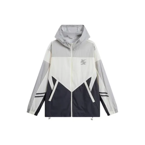 XTEP Trench Coat Men's Cotton White/Castle Hidden Gray