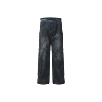 GBXM Jeans Unisex Dirty Dyed Blue