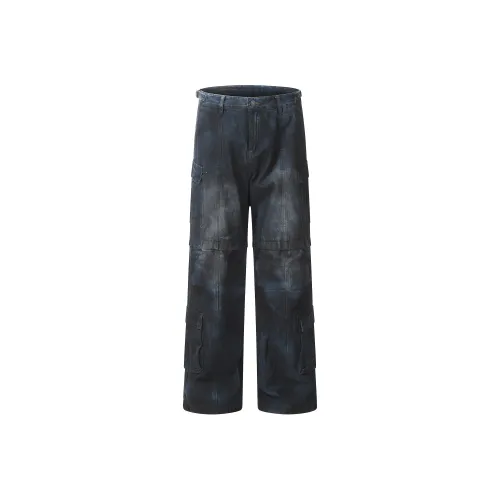 GBXM Jeans Unisex Dirty Dyed Blue