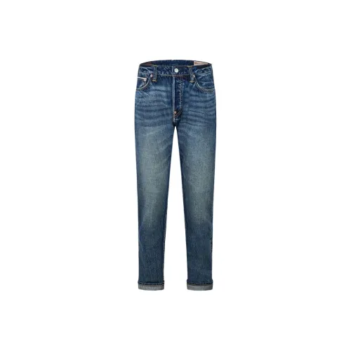 EVISU 2025 Spring Jeans Men's Denim Blue