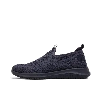 Warrior Elderly Shoes Wear resistant And Lightweight Low Top Casual Shoes Men's Dark Gray