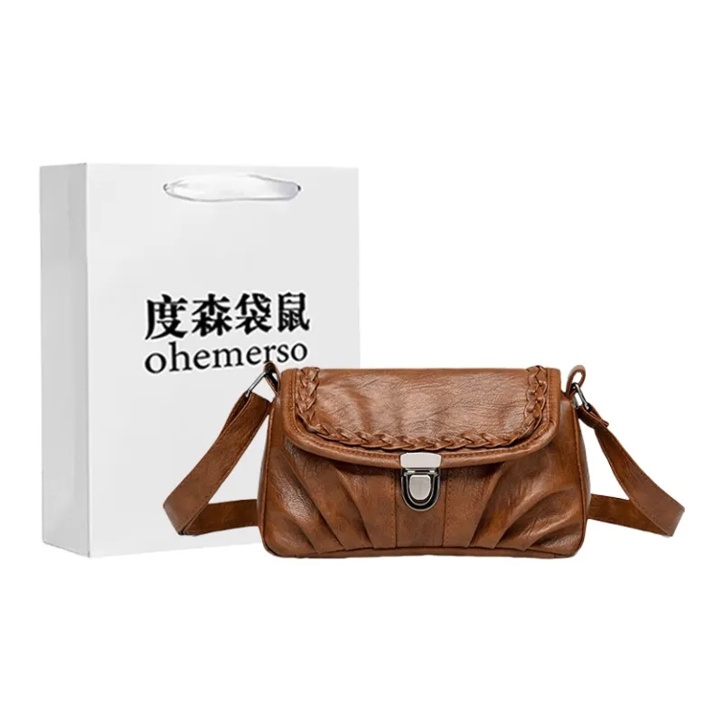 Dusen Kangaroo PU Crossbody Bag Women's Black/Burgundy/Dark Brown/Blue-2