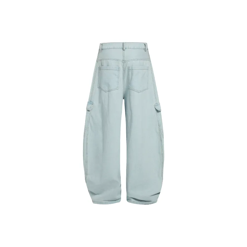 Xmithie Curved Knife Jeans Unisex Light Blue-1