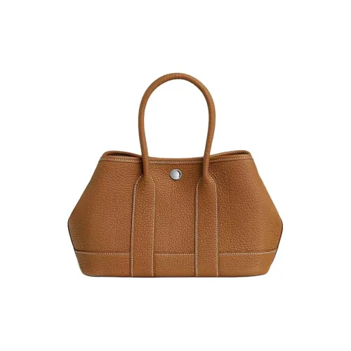 HERMES NEO GARDEN 23 Canvas With Calfskin Handbag Mini Women's 37 Gold Brown