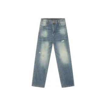 Voguo Relay 2024 Spring And Summer Mid Rise Elastic Waistband Jeans Unisex