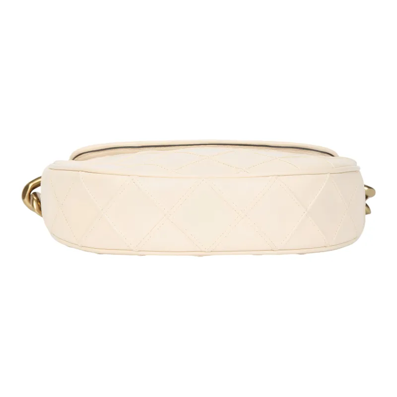TORY BURCH Mini Fleming Soft Crescent Bag New Cream-3