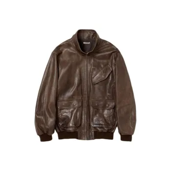 Auralee Heavy Lamb Leather Zip Jacket