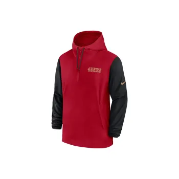 Nike San Francisco 49ers Sideline Pre-Game Player Men's Nike Nfl 1/2-Zip Hooded Jacket