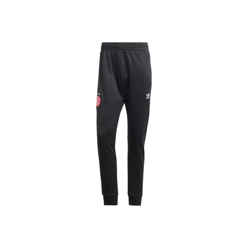 Adidas Originals Essential Ajax Amsterdam Essentials Trefoil Joggers Knitted Sports Pants Men's Black