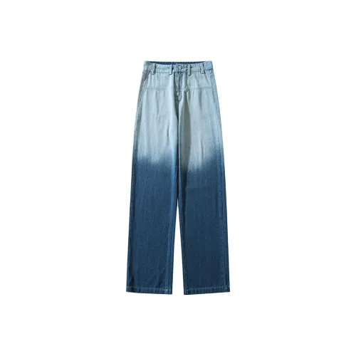 SONGS ALONG Jeans Unisex Gradient Blue