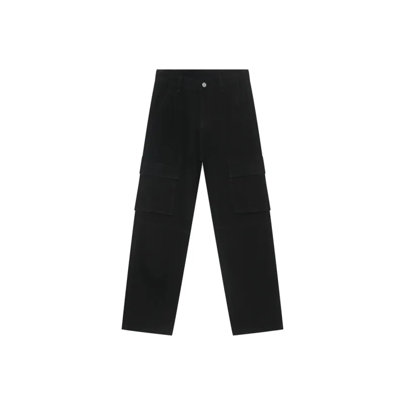 Voguo Relay Jeans Loose Straight leg Unisex Black-0
