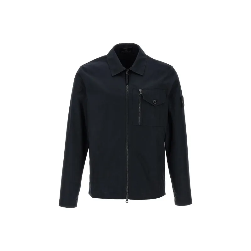 STONE ISLAND Ghost Logo Patch Zip-Up Overshirt-0