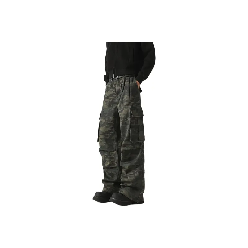 UPXIW Jeans Unisex Green Camouflage-0