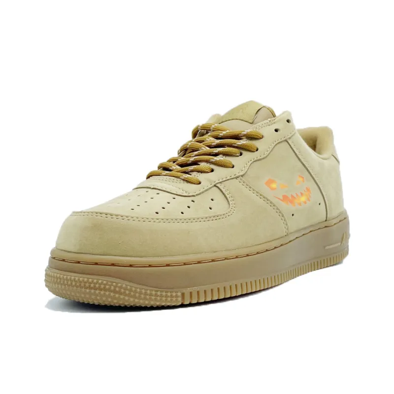 PAIN OR PLEASURE Low Top Skateboard Shoes Unisex Wheat-2