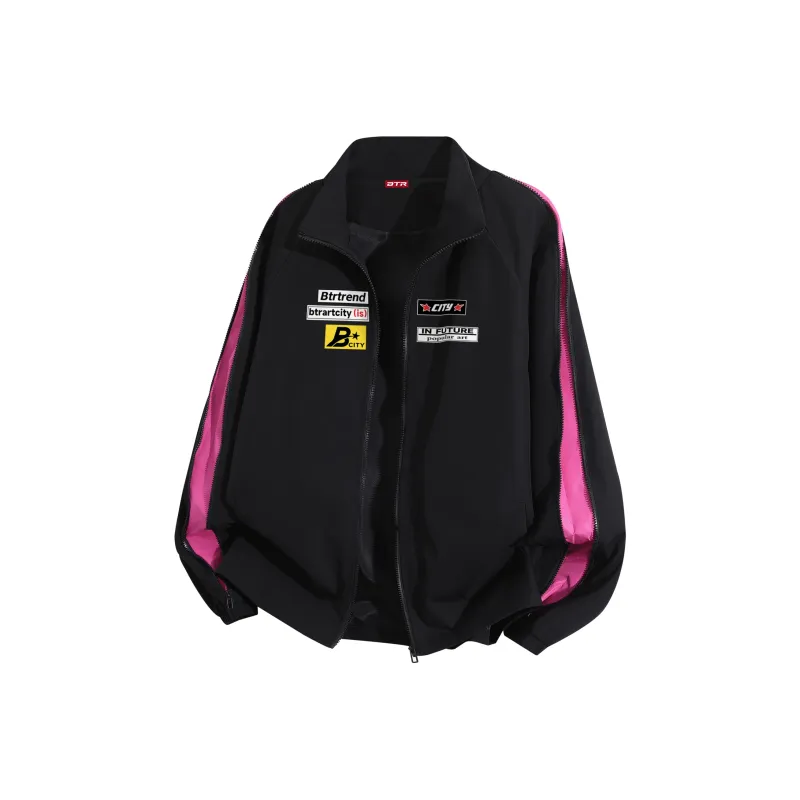 BTR Jackets Coats Unisex Black Red-0
