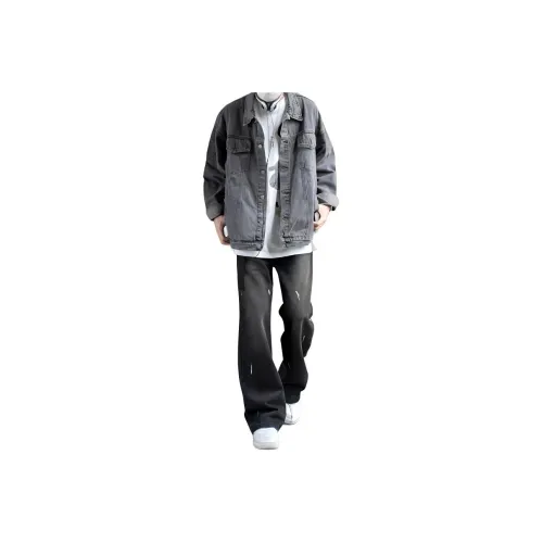 BEAR UNION Jeans Unisex Black Gray Tie Dye Color