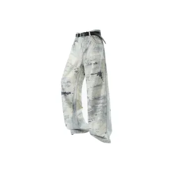 Warrior Huichao Riding The Wind Collection Jeans Unisex Light Blue