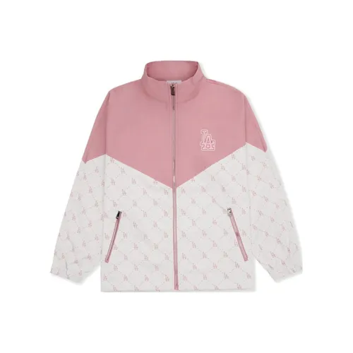 MLB Monogram Los Angeles Dodgers Jackets Coats Unisex Hemp Pink