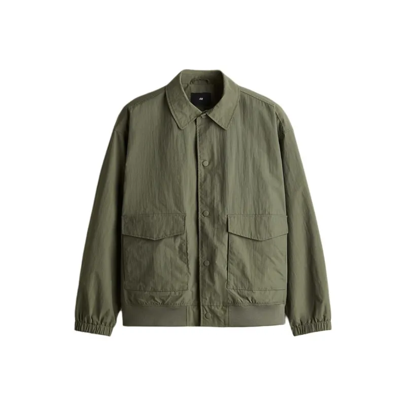 H&M Jackets Coats Men's Khaki Green-0