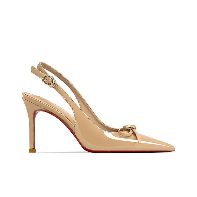 Lan Miao Slim Heel High Heels Women's Classic Nude-3